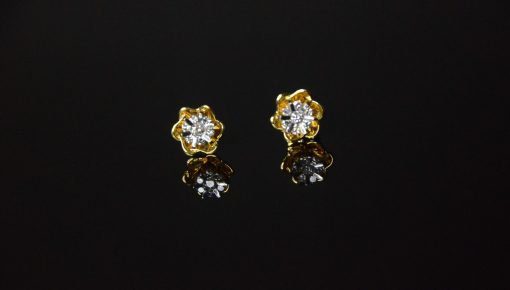 Diamond Florid Cluster In Infinity Stud - Image 3