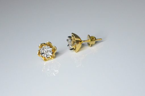 Diamond Florid Cluster In Infinity Stud