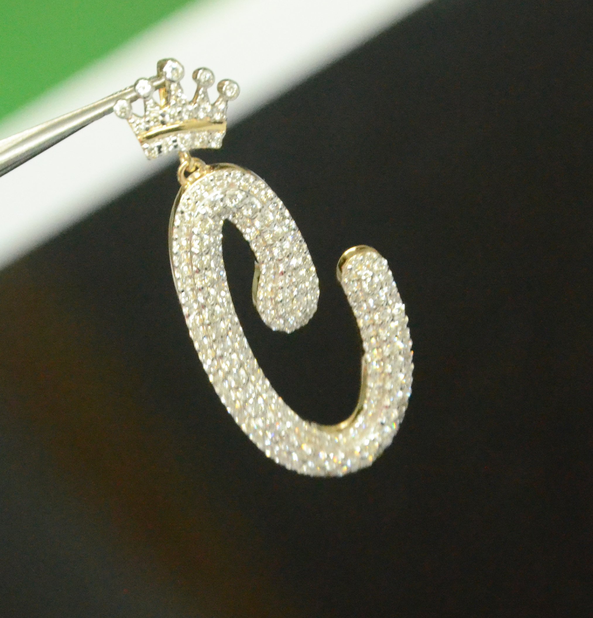 Diamond "C" Alphabet Pendant - Image 2