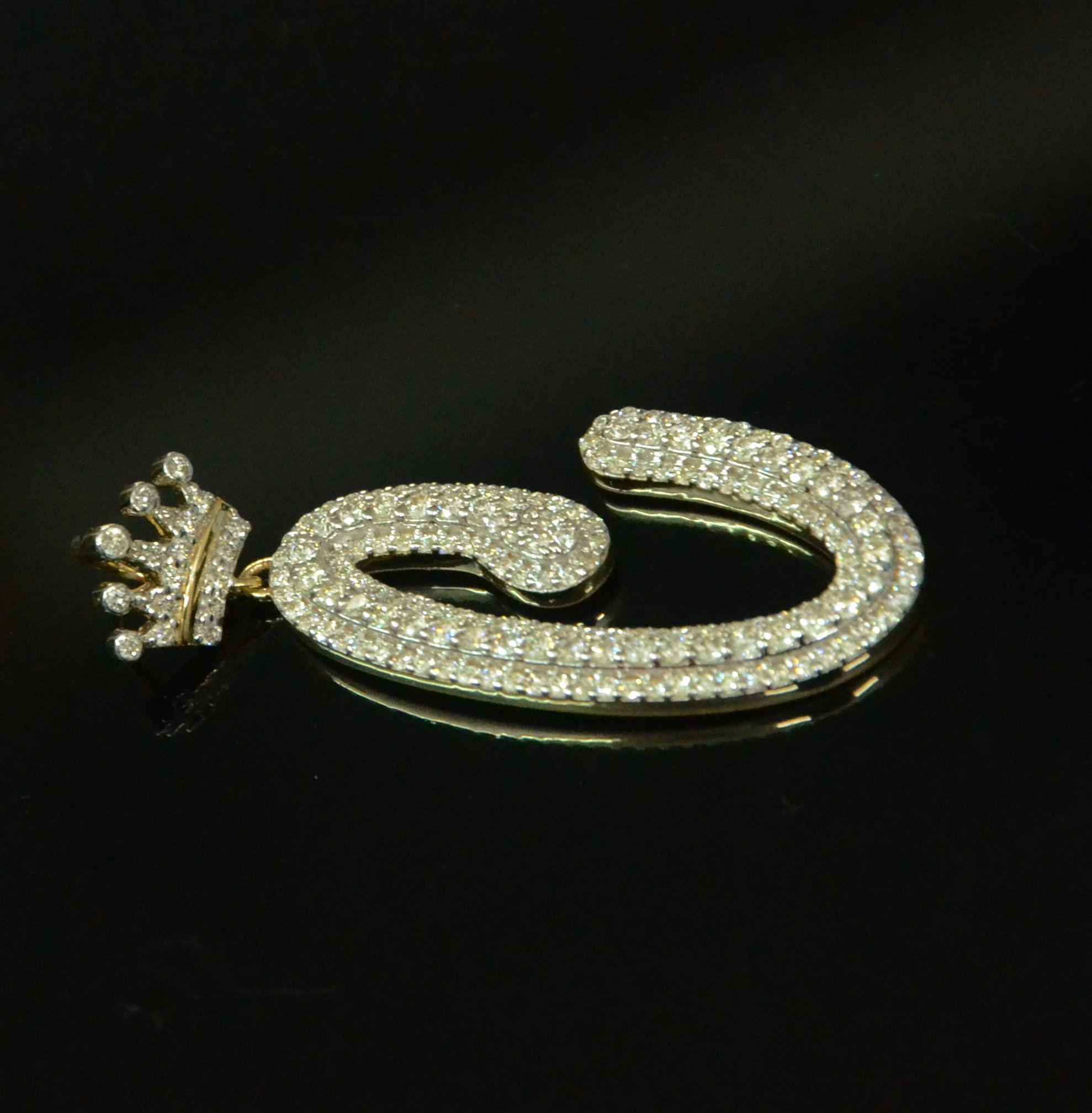 Diamond "C" Alphabet Pendant