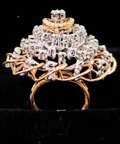 Alternative view of Unique Wide Cocktail Diamond Ring