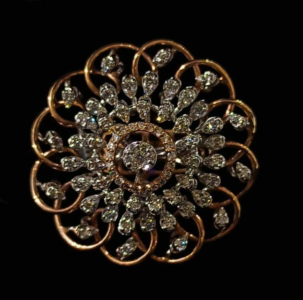 Unique Wide Cocktail Diamond Ring - Image 4