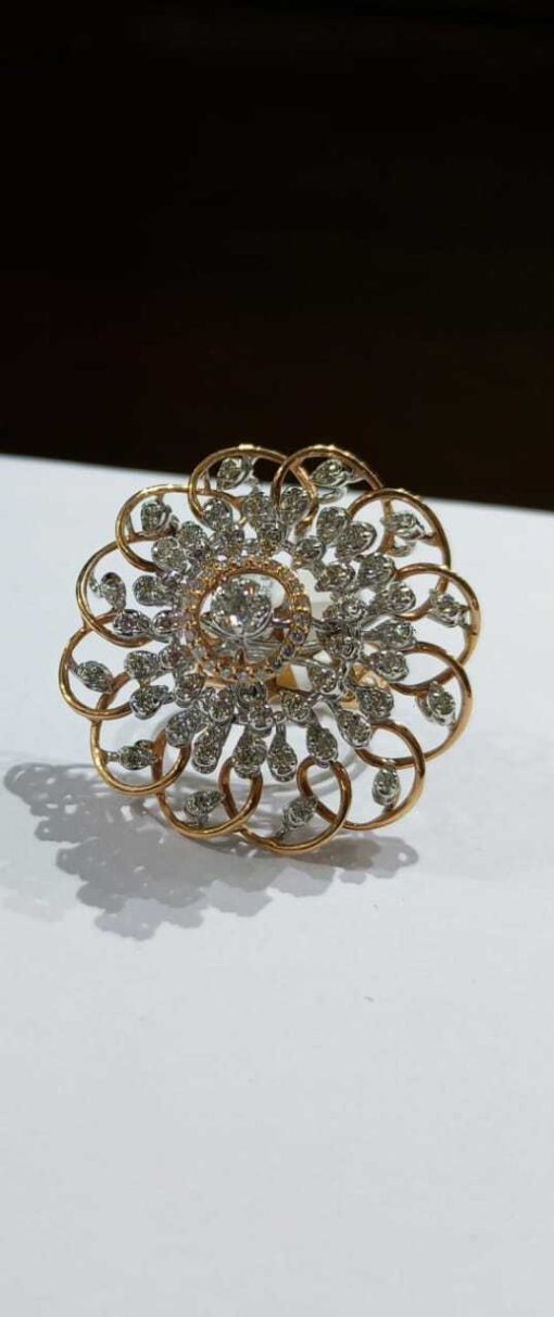 Unique Wide Cocktail Diamond Ring - Image 3
