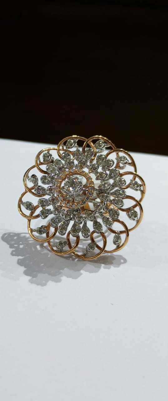 Unique Wide Cocktail Diamond Ring - Image 3
