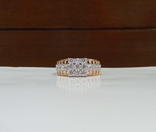 Gents Diamond Ring In Rose Gold