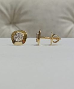Alternative view of Light Weight Natural Diamond Studs Earrings - 2