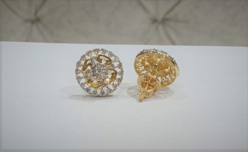 Lite Weight Natural Diamond Studs Earrings - 11 - Image 4