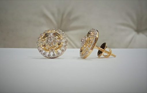 Lite Weight Natural Diamond Studs Earrings - 11 - Image 2