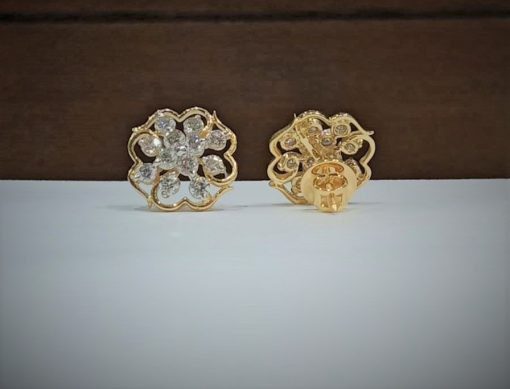 Light Weight Natural Diamond Studs Earrings - 8 - Image 3
