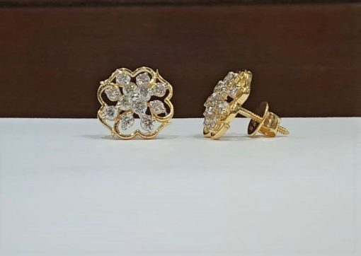 Light Weight Natural Diamond Studs Earrings - 8 - Image 2