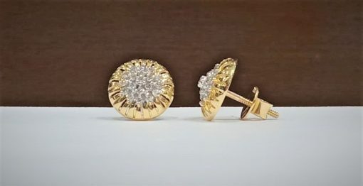 Light Weight Natural Diamond Studs Earrings - 6 - Image 2