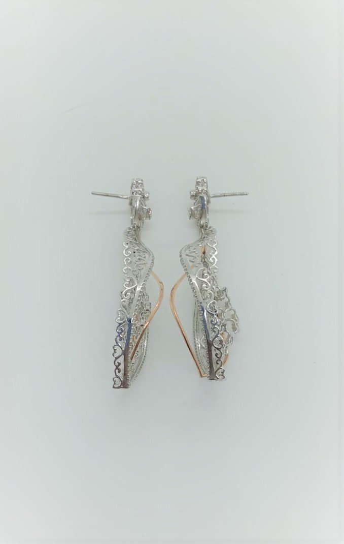 14k Elegant 3.16 Carat Danglers Earrings - Image 3
