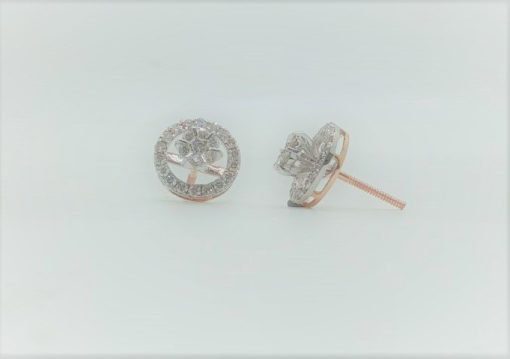 Round Natural Diamond Studs Earrings - Image 2