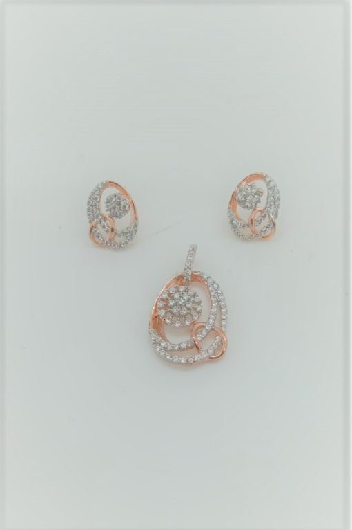 Latest Diamond Circular Pendant-Set - Image 2