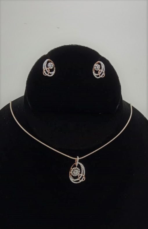 Latest Diamond Circular Pendant-Set