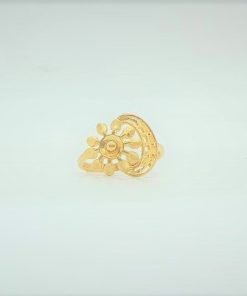 Flower 22K Hallmark Yellow Gold Ring - 9