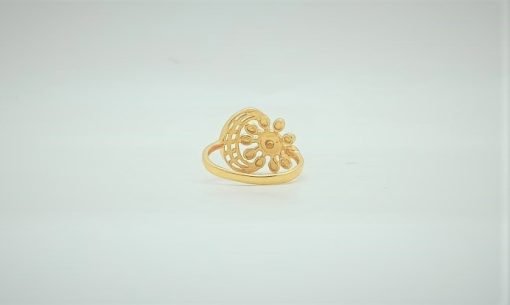 Flower 22K Hallmark Yellow Gold Ring - 9 - Image 4