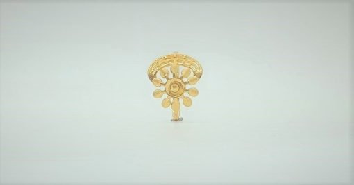 Flower 22K Hallmark Yellow Gold Ring - 9 - Image 2
