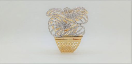 Wide Crown Natural Diamond Ladies Bracelet - Image 3