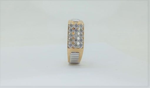 18K Solid Yellow Gold Natural Round Diamond Ring - Image 3