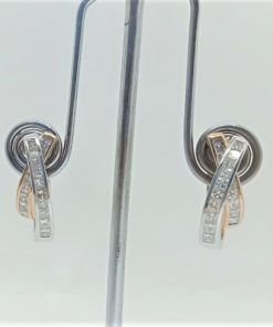 1.40Ct Princess Cut Diamonds Hoop Earrings