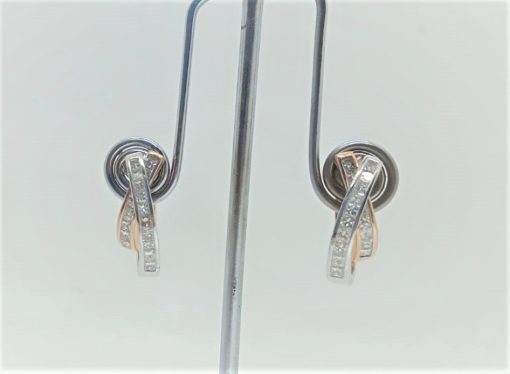 1.40Ct Princess Cut Diamonds Hoop Earrings