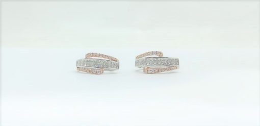 1.24Ct Natural Princess Cut Diamonds Hoop Earrings