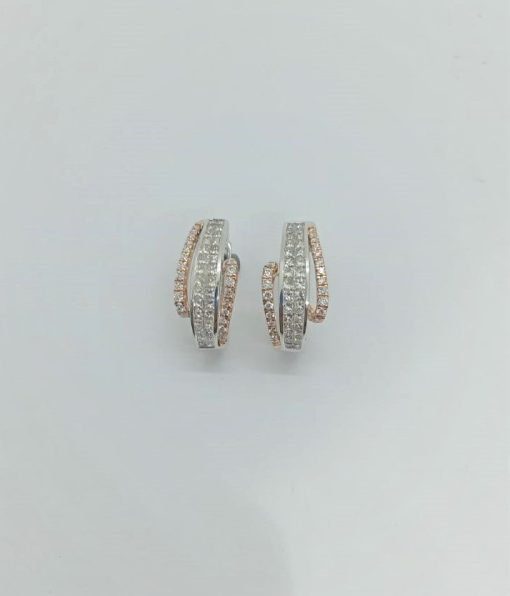1.24Ct Natural Princess Cut Diamonds Hoop Earrings - Image 4