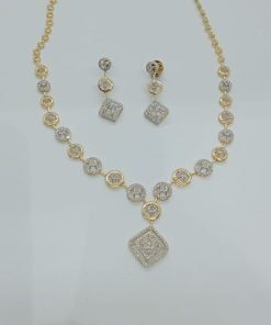 Alternative view of Triangle Natural Diamond Necklace Set