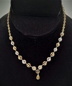 Alternative view of 14K Yellow Gold Sunflower Look Light Weight Necklace Set