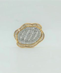 Alternative view of Baguette & Round Natural Diamond Cocktail Ring