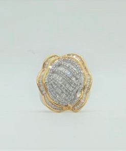 Baguette & Round Natural Diamond Cocktail Ring