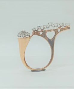 14K Rose Gold Heart Create Diamond Cocktail Ring