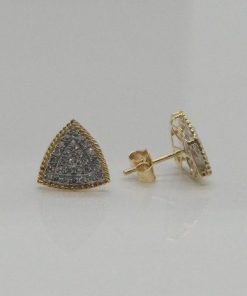 Alternative view of Diamond Studded Triangular Earrings
