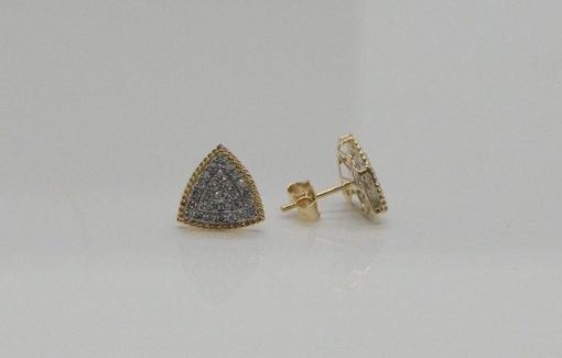 Diamond Studded Triangular Earrings - Image 2