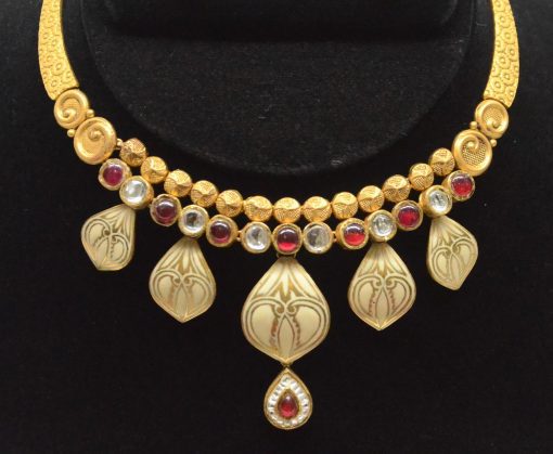 22K Antique Gold Necklace Set - 1 - Image 2