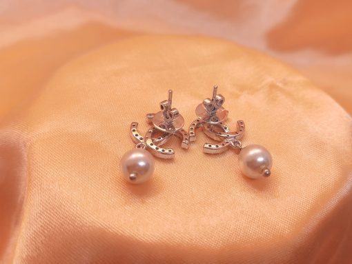Pearl CC Diamond Earrings - Image 3