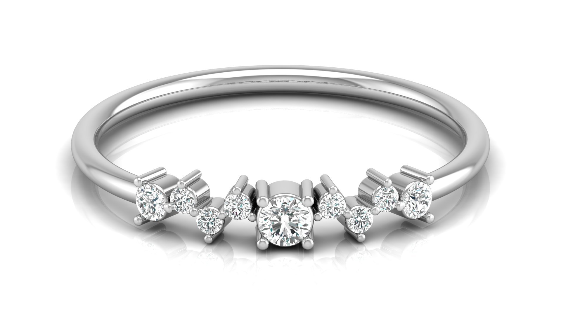 Zig Zag White Gold Diamond Ring