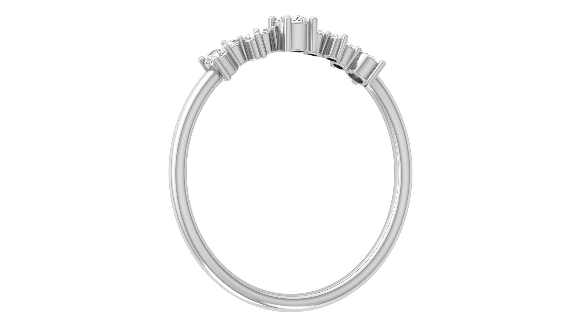 Zig Zag White Gold Diamond Ring - Image 3