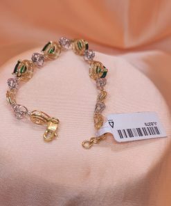 Alternative view of Drop Shape Emerald Diamond Bracelet