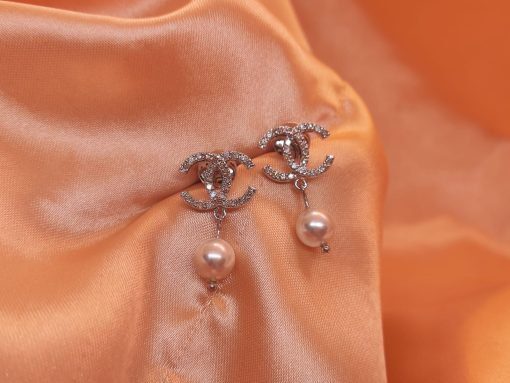 Pearl CC Diamond Earrings