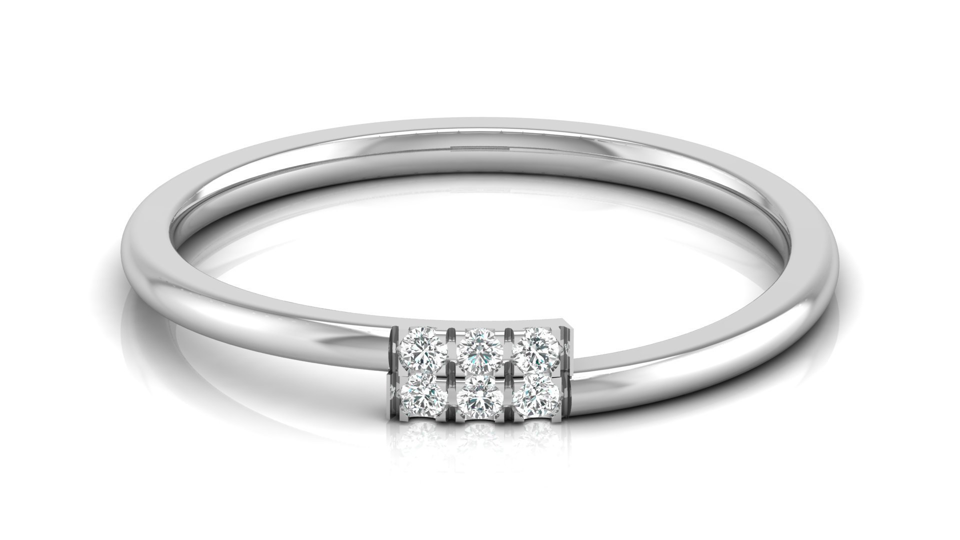 Rectangle Band Diamond Ring - Image 2