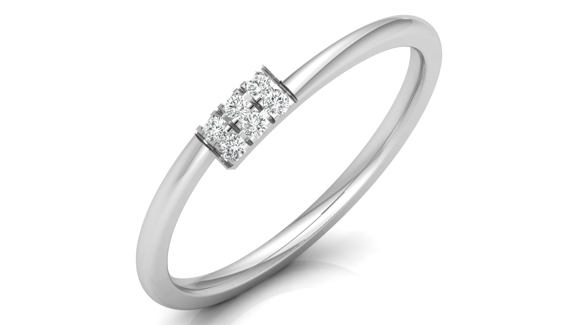 Rectangle Band Diamond Ring
