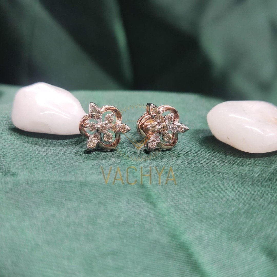 Diamond Flower Studs - Image 3