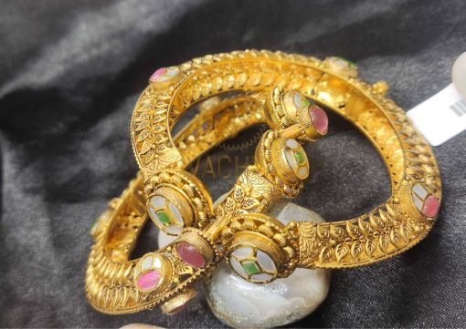 Antique Gold Bangles Pair 3 - Image 2