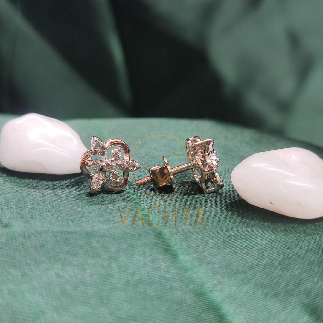 Diamond Flower Studs - Image 4