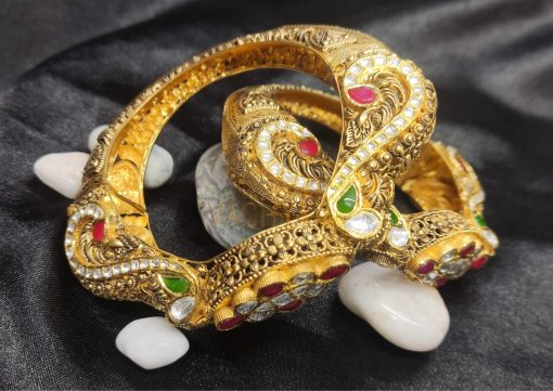 Antique Gold Bangles Pair 5 - Image 5