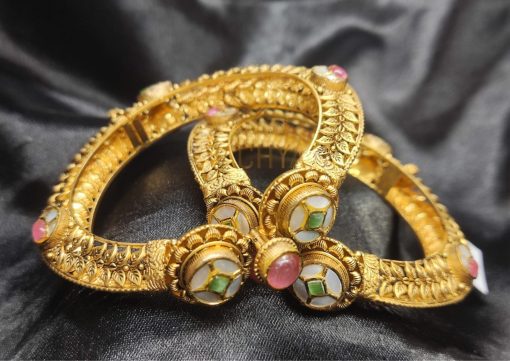 Antique Gold Bangles Pair 3 - Image 6