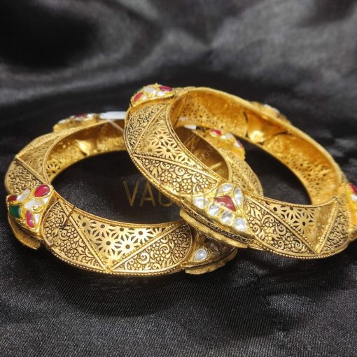 Antique Gold Bangles Pair 1 - Image 6