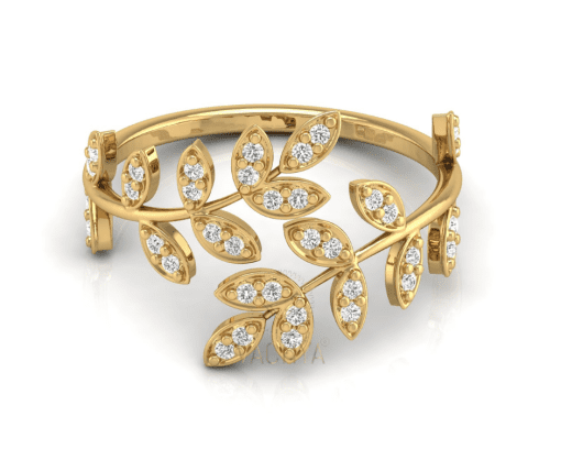 Leaf Stem Diamond Ring